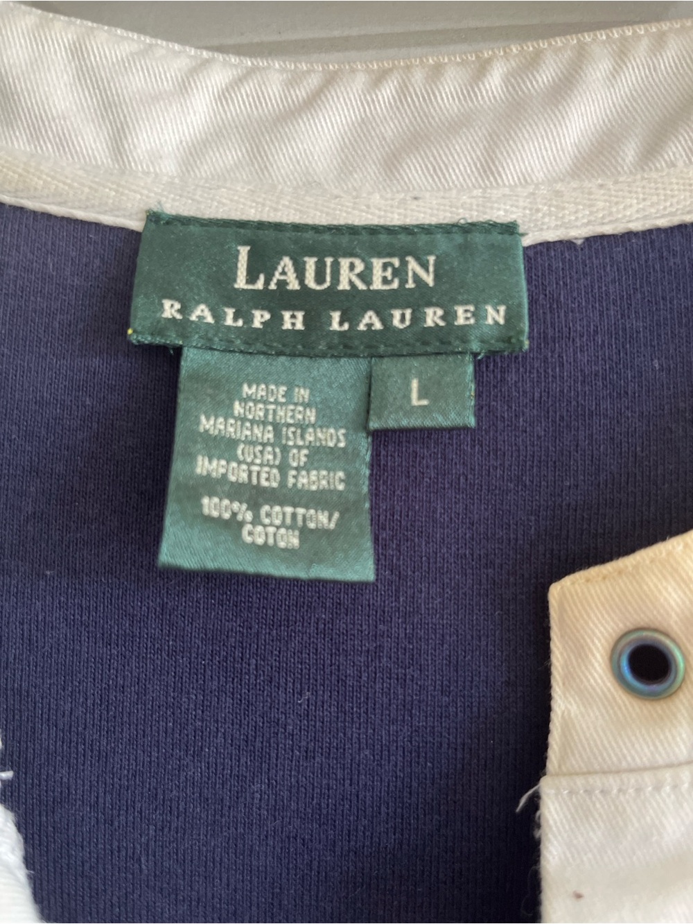 Lauren Ralph Lauren Navy and White Women's Polo Shirt
